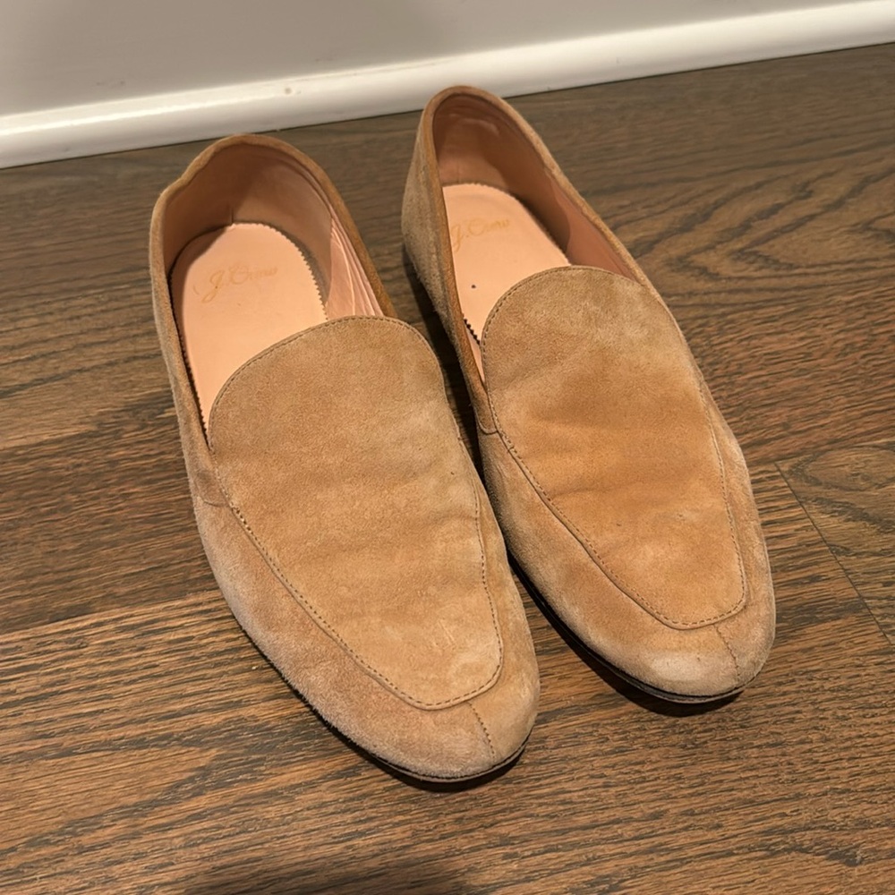 JCrew tan loafers, 8